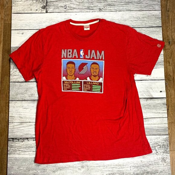 Homage NBA Jam T Shirt Damian Lillard CJ McCollum Portland Trail Blazers - Picture 1 of 8